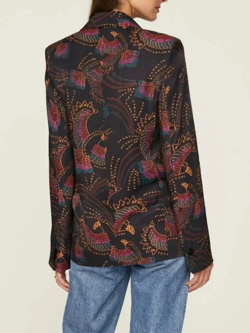 House of Harlow 1960 Black Paisley Printed Blazer - Picture 2 of 10